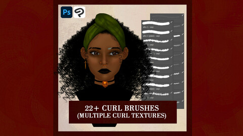 Photoshop\Clip Studio Paint curls brush pack by Seyi Deola