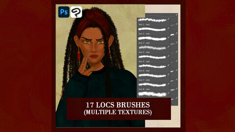 Photoshop\Clip Studio Paint locs brush pack by Seyi Deola