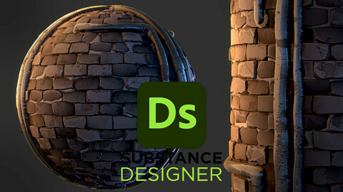 Stylized Bricks with Pipes - Substance 3D Designer