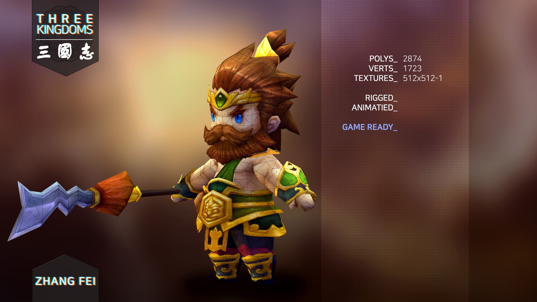 ArtStation Three kingdoms Zhang Fei Game Assets