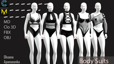 Body suits. Clo 3D/MD project + OBJ, FBX files