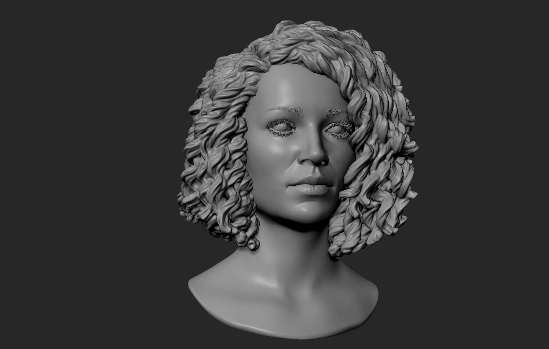 ArtStation - Female Head with Curly Hair | Resources