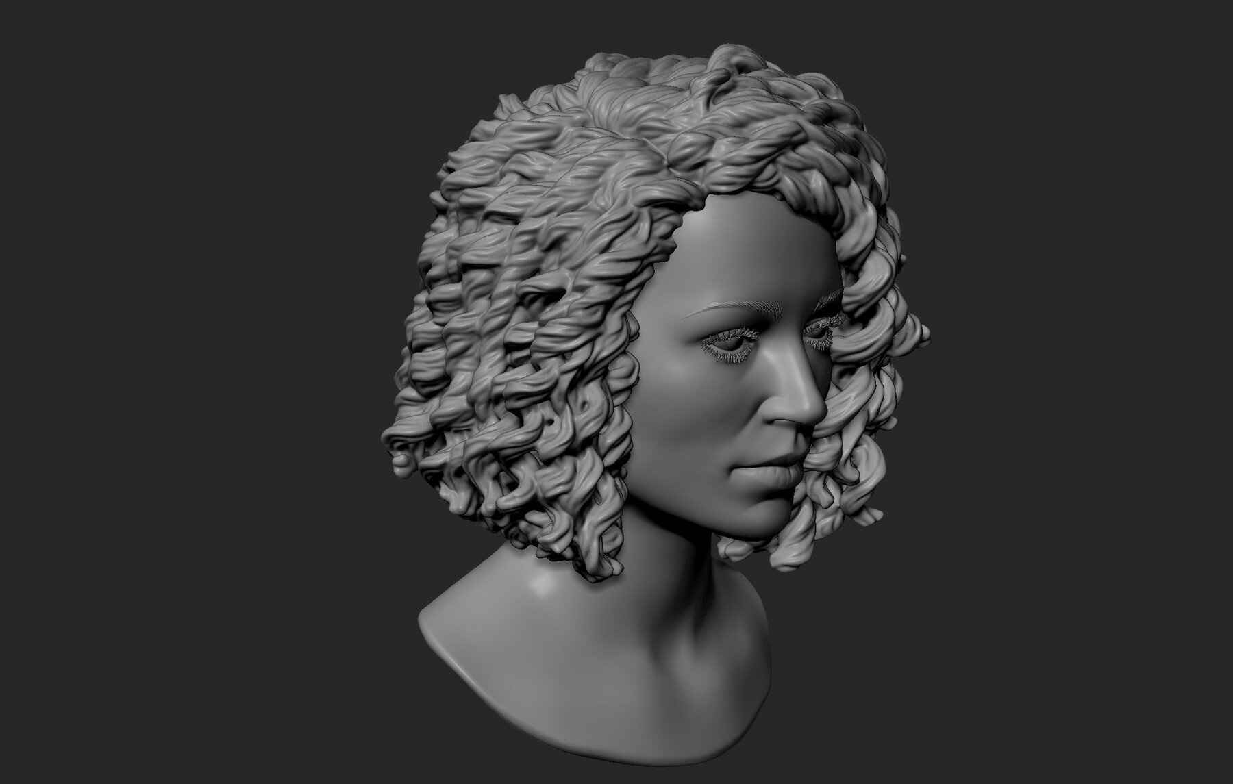 ArtStation - Female Head with Curly Hair | Resources