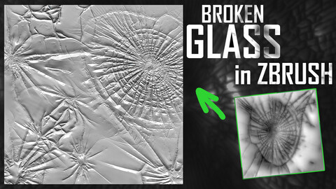Broken Glass Alphas for ZBrush