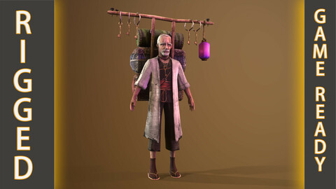 Old Merchant Rigged 3d character