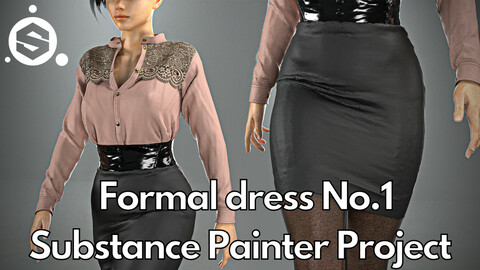 Female formal dress No.1 : Substance Painter (.SPP)
