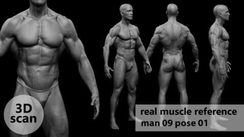 3D scan real extreme muscleanatomy Man09 pose 01