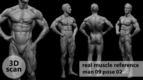 3D scan real extreme muscleanatomy Man09 pose 02