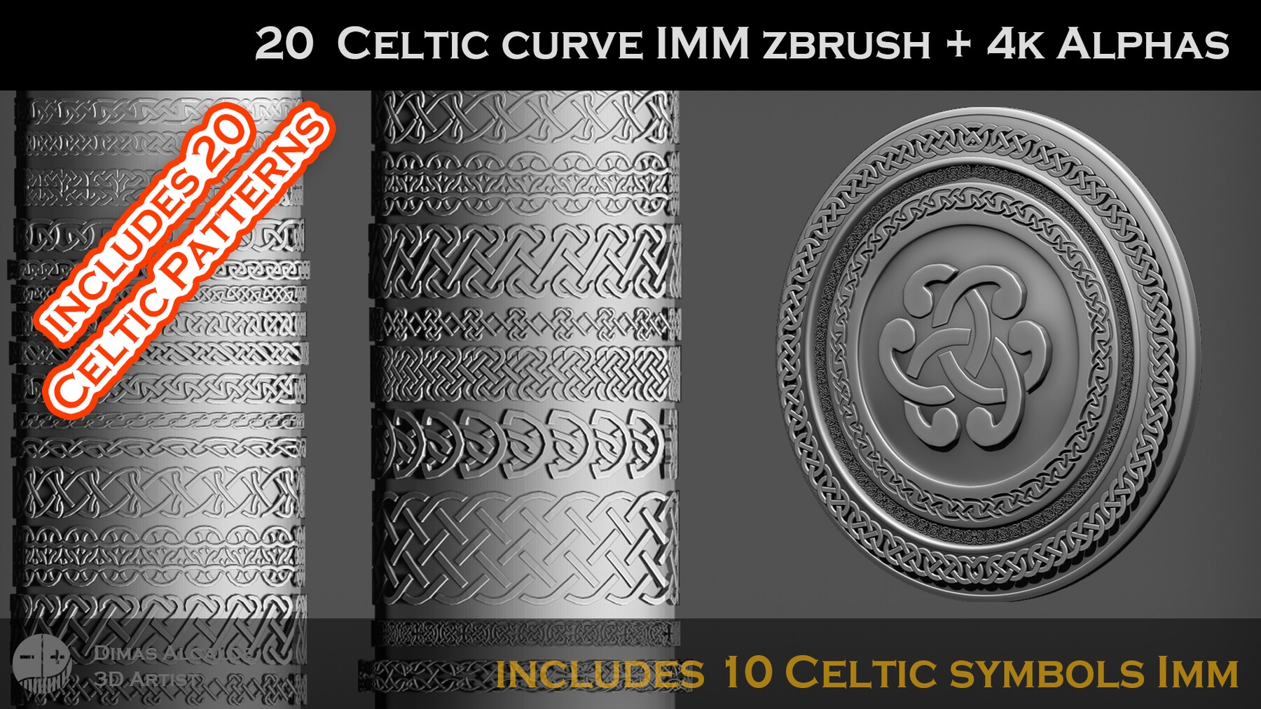 Dimas Alcalde Perelló 20 Celtic / Viking curve IMM zbrush + 4k Alphas