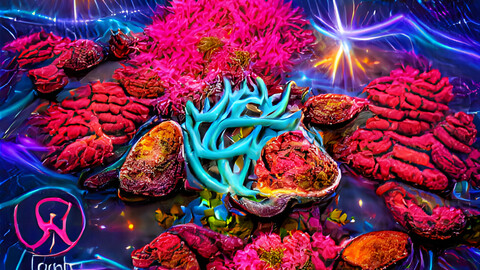 Lightning storm coral reef