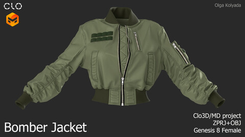 Bomber Jacket. Marvelous Designer/Clo3d project + OBJ