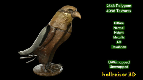 Bird Statue - PBR - Textured
