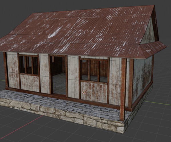 ArtStation - Painted Wooden Hut | Game Assets