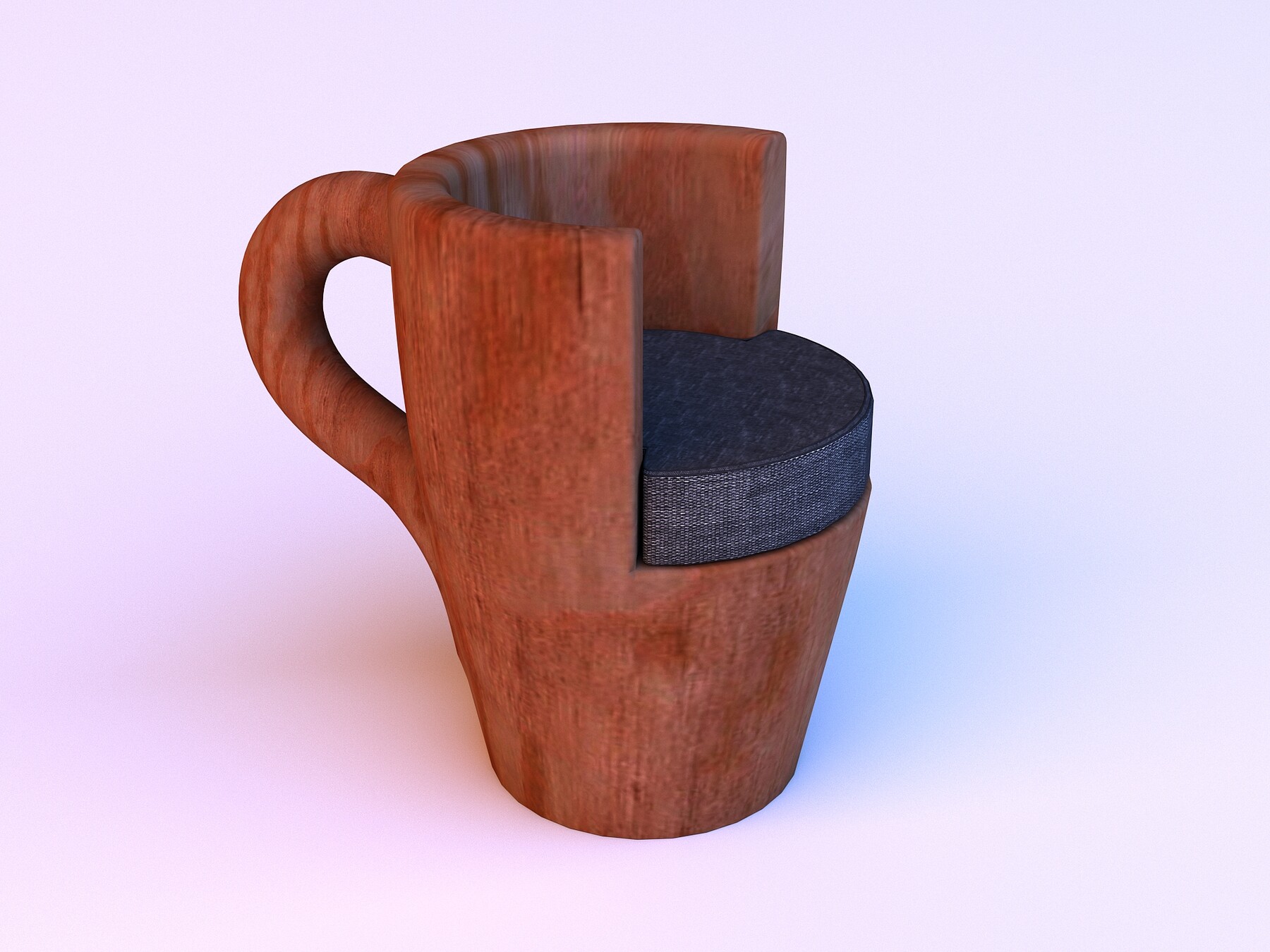 ArtStation Wood coffee cup chair Game Assets