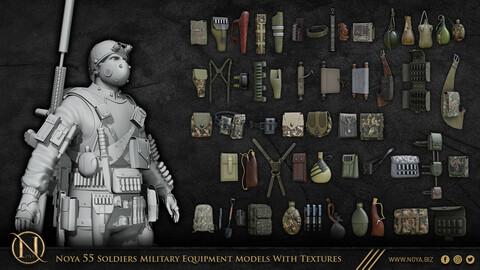 55 Soldiers Military Equipment Models With Textures