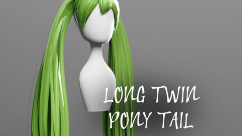 Long Twin pony Tail + fbx