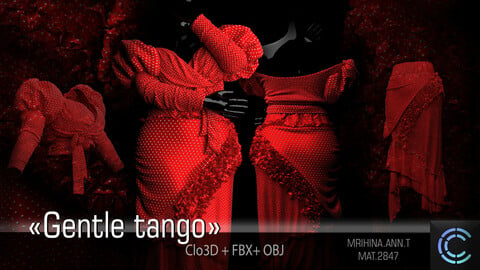 .Gentle tango. Clo3d. Marvelous Designer.