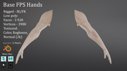 Base FPS-Hands Rigged and Gameready