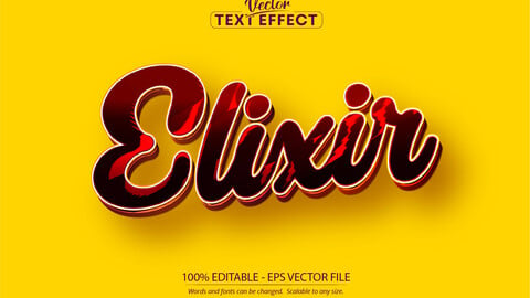 Cartoon text effect, editable elixir text style