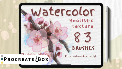 Realistic watercolor brushes for Procreate | ProcreateiBox