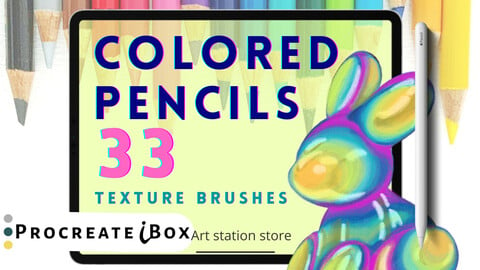 Colored pencil texture Procreate brushes | ProcreateiBox