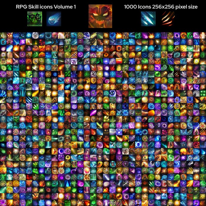 1000+ RPG Icons Pixel Art Pack Download 