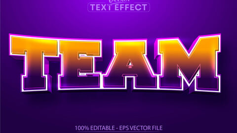 Sport text effect, editable team text and game text style