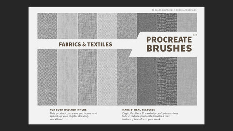 Fabrics & Textiles Texture Procreate Brushes