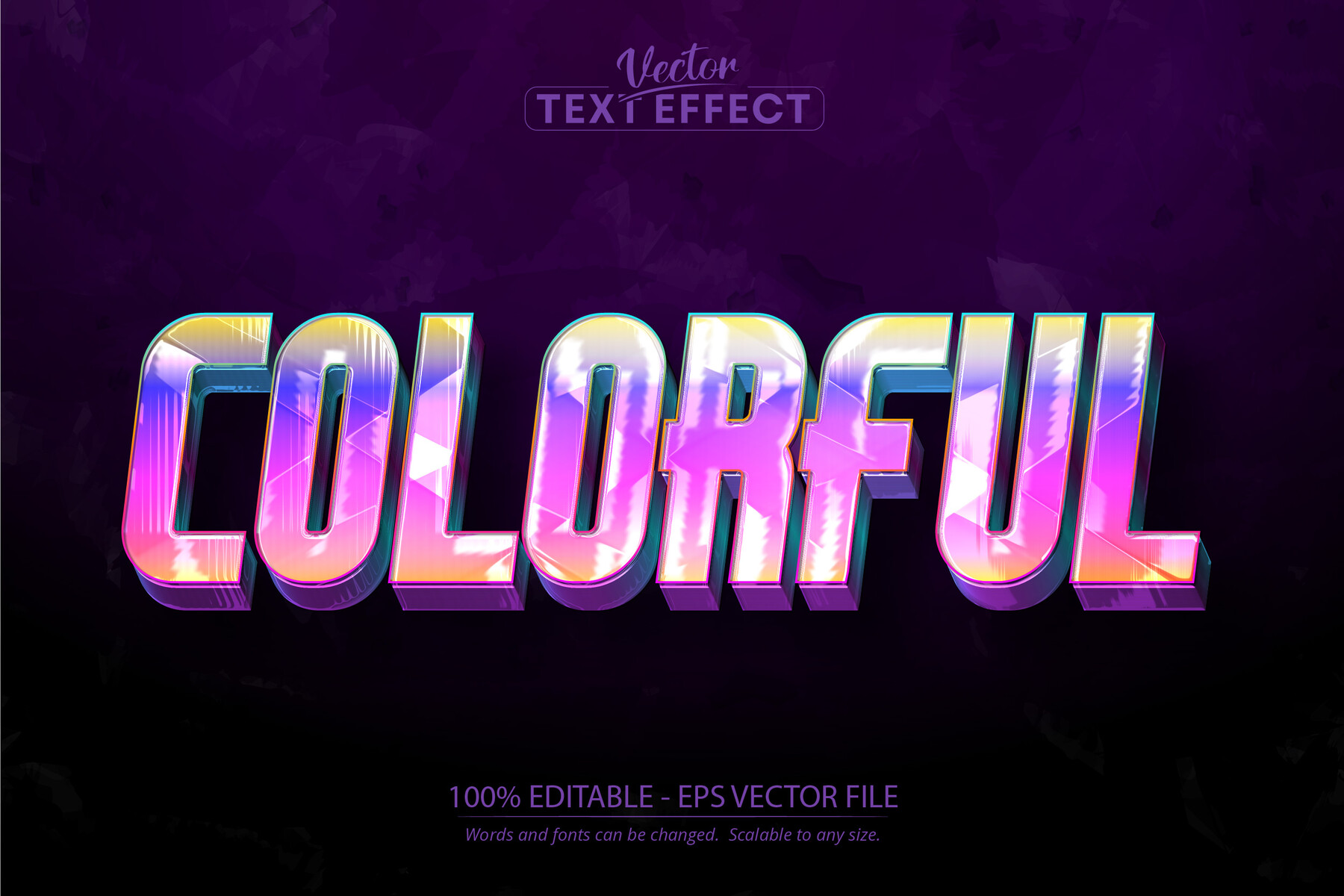 ArtStation - Multicolor text effect, editable shiny soft colors text ...