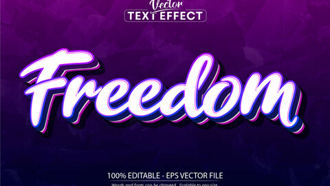 Freedom text effect, minimalistic and sport editable text style