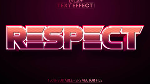 Editable text effect, pink color respect text and game text style