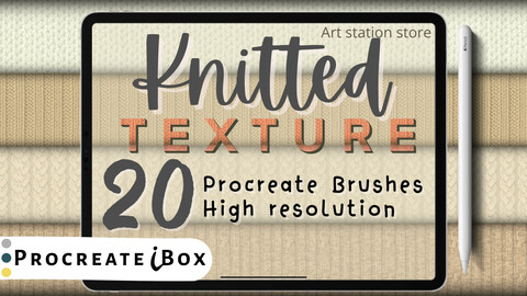 Knitted texture Procreate pattern brushes | ProcreateiBox
