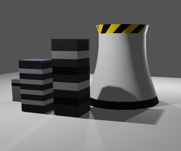 ArtStation - Nuclear Factory - Power plant in Cartoon Style - Usina Low ...
