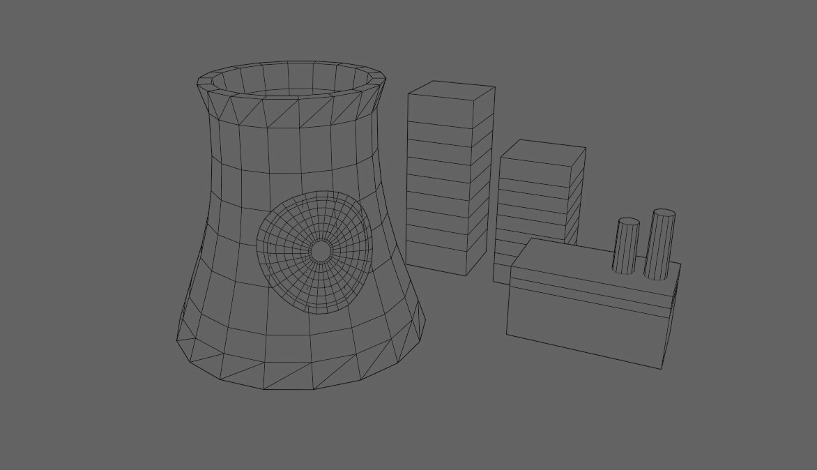 ArtStation - Nuclear Factory - Power plant in Cartoon Style - Usina Low ...