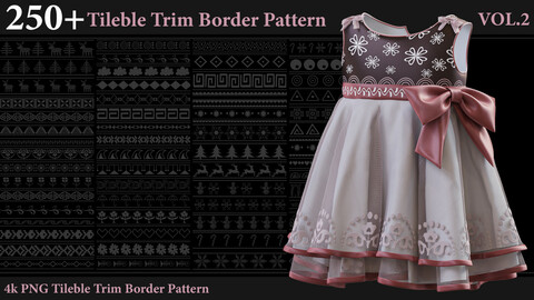 250+ Alphas-Tileable trim border Patterns-Vol2