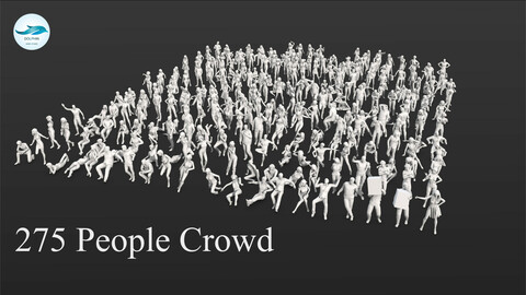 Crowd Set-01 275 Lowpoly People