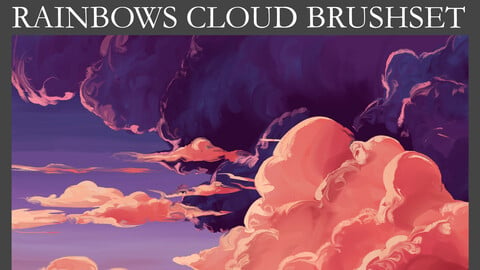 Rainbows cloud brushset for ClipStudioPaint