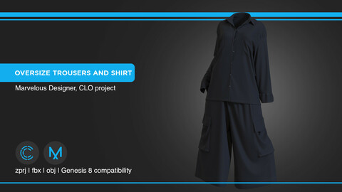 Oversize Trousers and Shirt or Pajama:) | clo3d | marvelous designer
