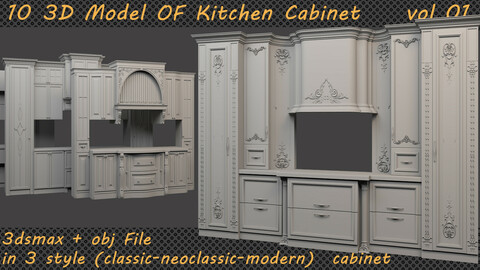 10  3D Models OF Kitchen Cabinet