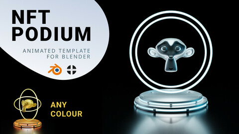 NFT PODIUM animated template for Blender