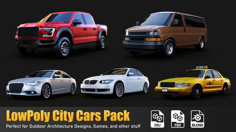 LowPoly City Cars Pack