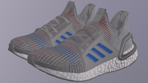 ADIDAS ULTRA BOOST SHOES low-poly PBR