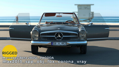 Mercedes_benz_280SL_Pagoda (Rigged) / max2013_spp_obj_fbx_corona_vray