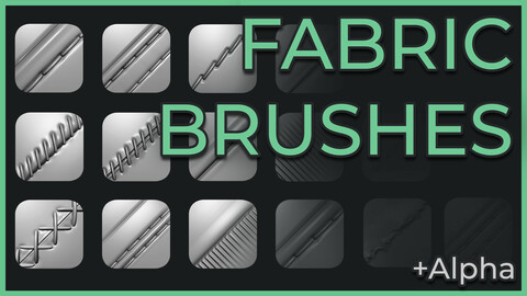18 fabric brushes for Zbrush / Stitch / seam / +alpha