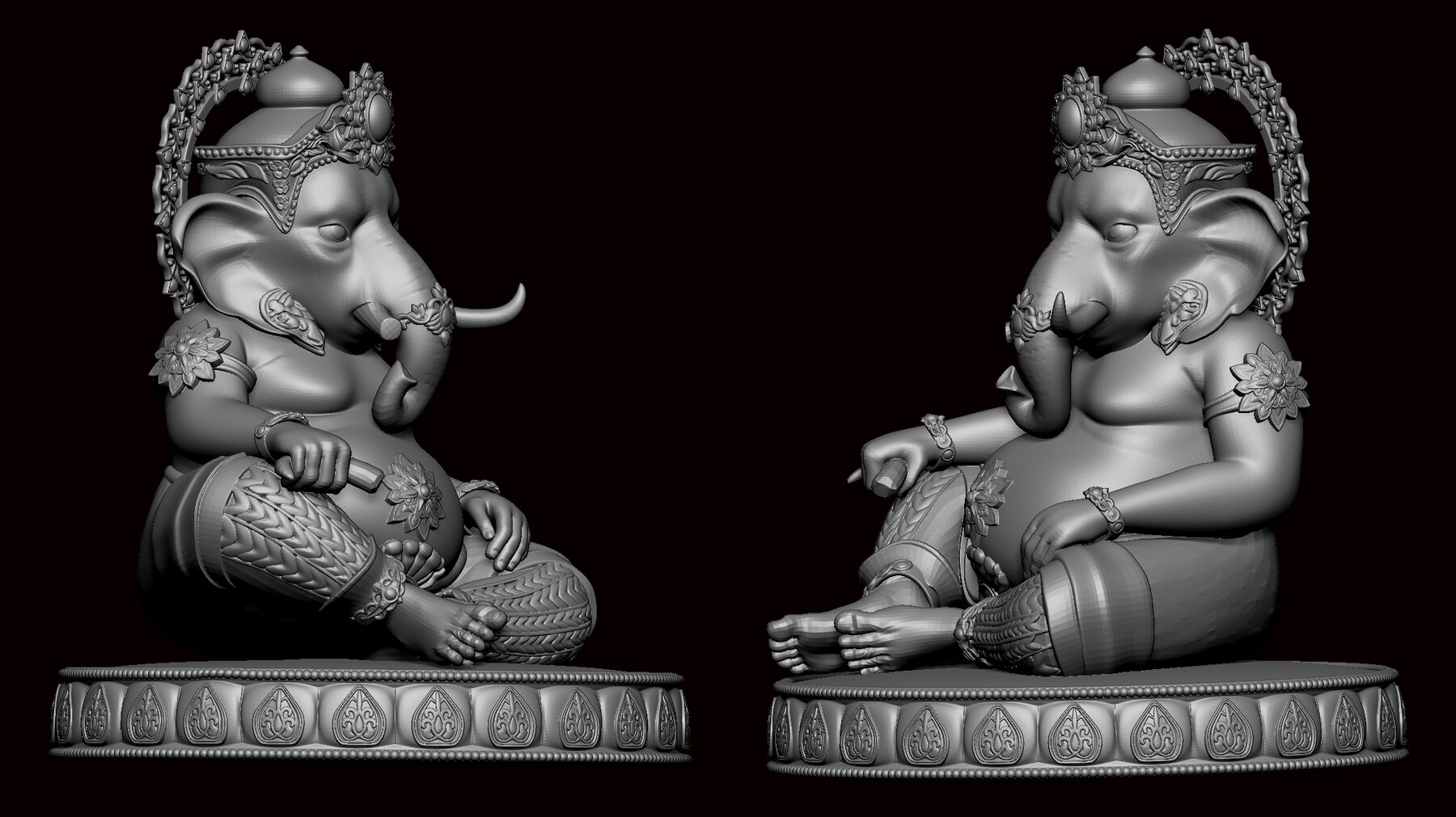 Artstation Ganesh Ji Lotus 3d Model 04 Resources 9097