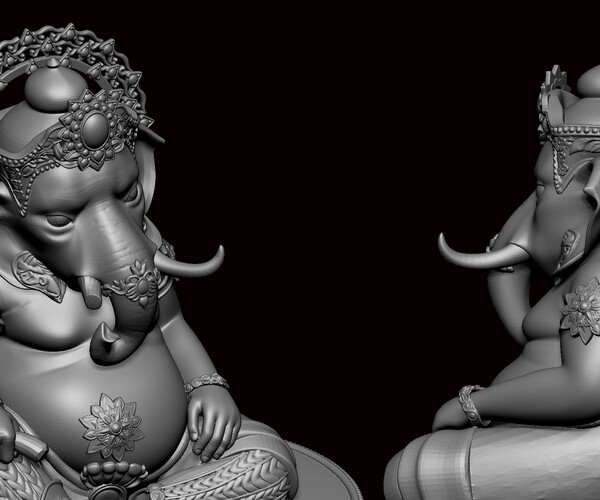 Artstation Ganesh Ji Lotus 3d Model 04 Resources 6658