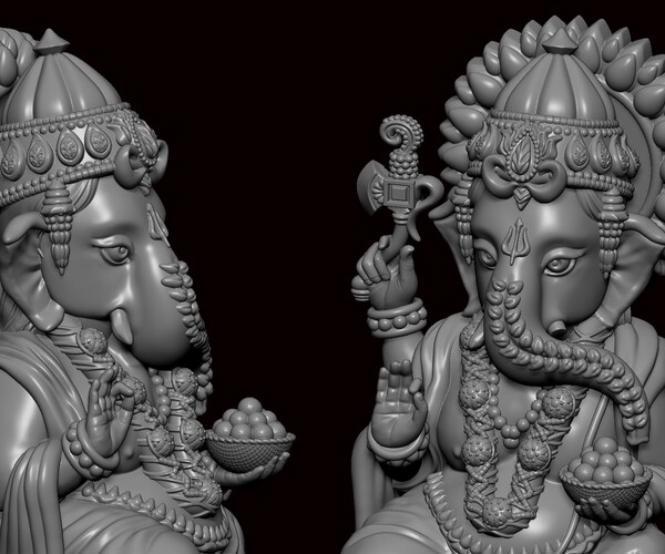 Artstation Ganesh Ji Lotus 3d Model 03 Resources 4627