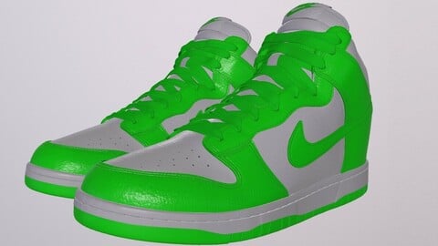 NIKE DUNK HIGH SHOES low-poly PBR