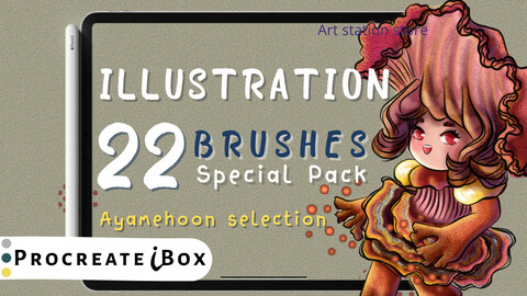 Illustration Procreate brushes Ayamehoon art style | ProcreateiBox