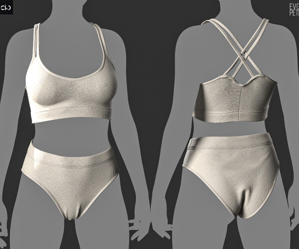 ArtStation - Women's underwear pack (like skims). MD / CLO 3D